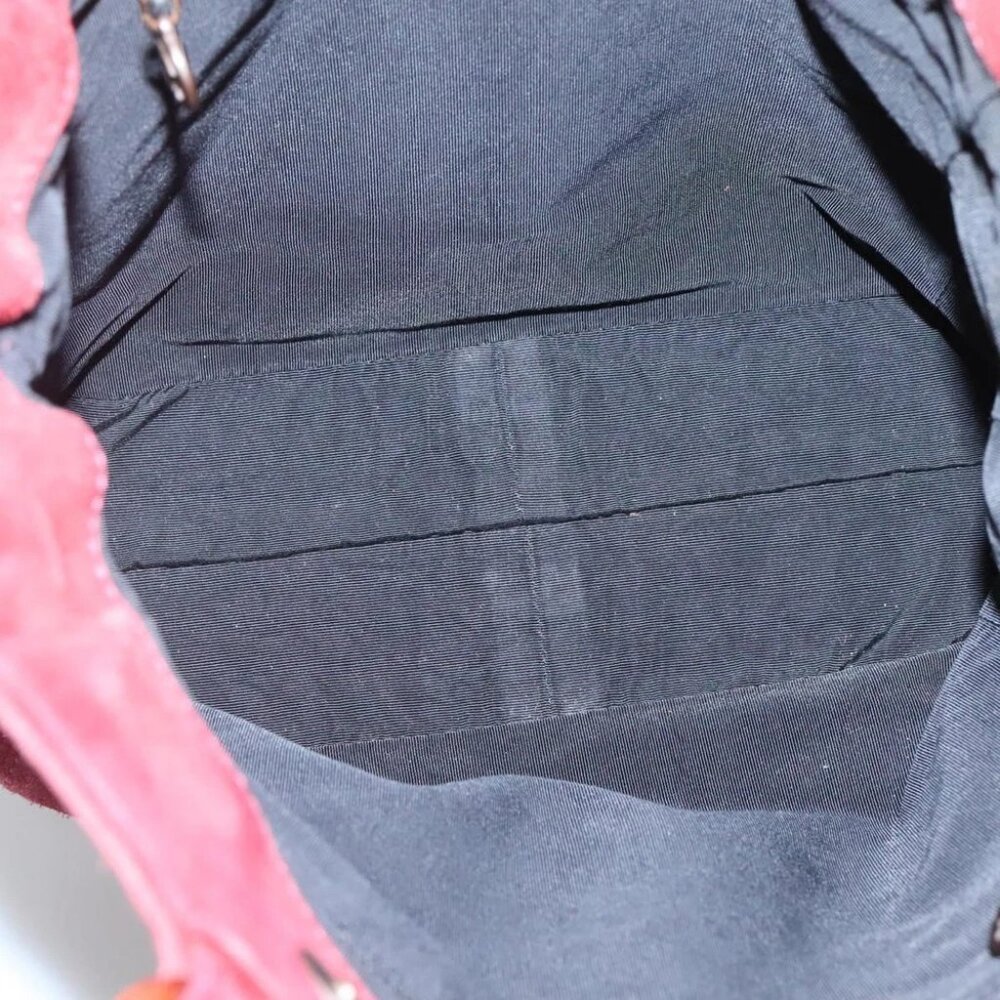 CHANEL Hand Bag Suede Red CC - Picture 12 of 15